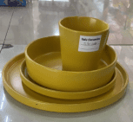 Ceramic Cup & Plates 16PCS Set Single Color Same as Photo (SA36-01)