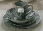Ceramic Cup & Plates 16PCS Set Single Color Same as Photo (SA36-02)