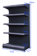 120*48*190cm*5Layers (Attached shelf )(1 upright)