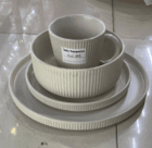 [BZRCS-252] Ceramic Cup & Plates 16PCS Set Single Color Same as Photo (SA36-03)